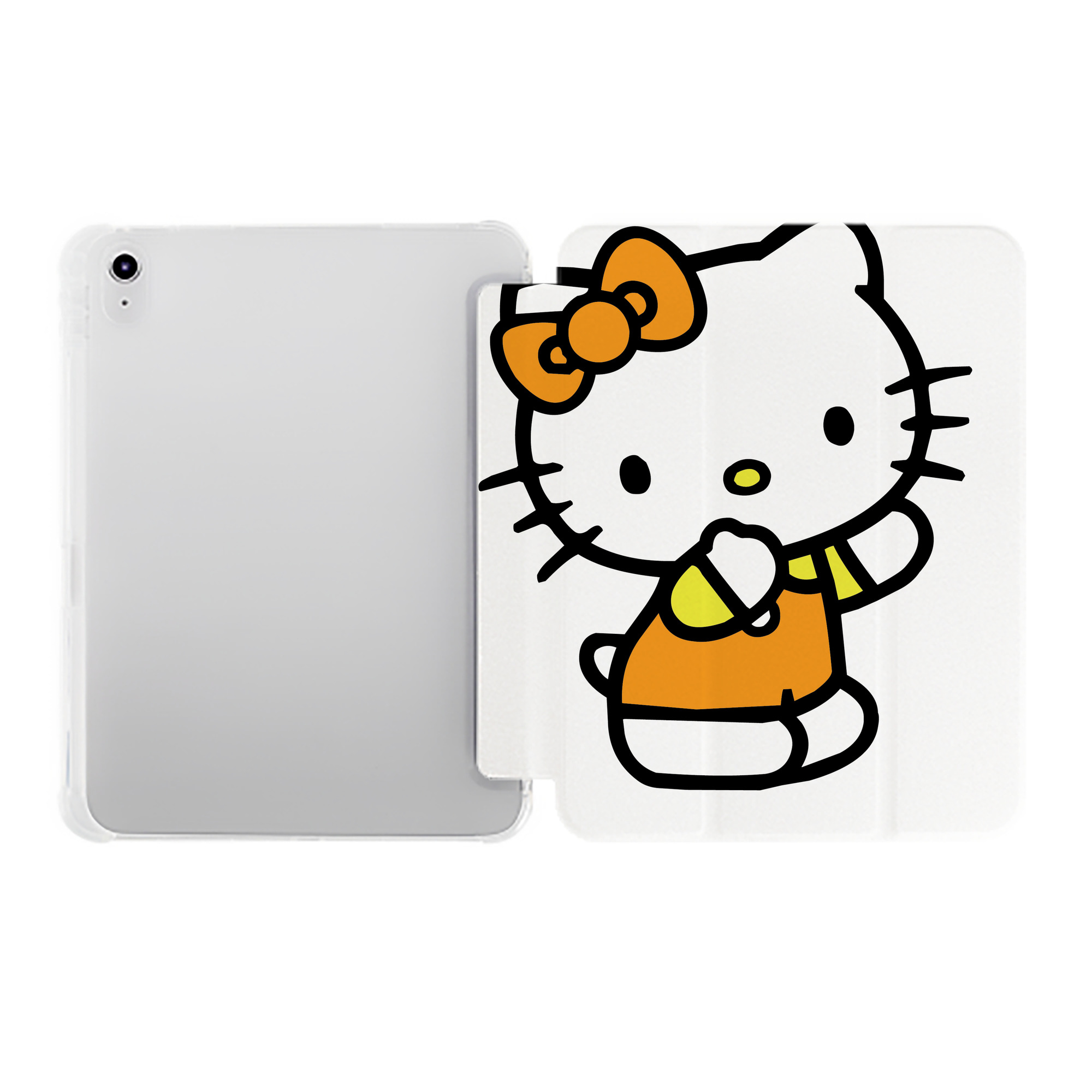 （画像用） Hello Kitty ハローキティ IPad ケース ペン収納付き 三つ折りスタンド PUレザー×シリコン 対応機種9.5/10.5/10.9インチ